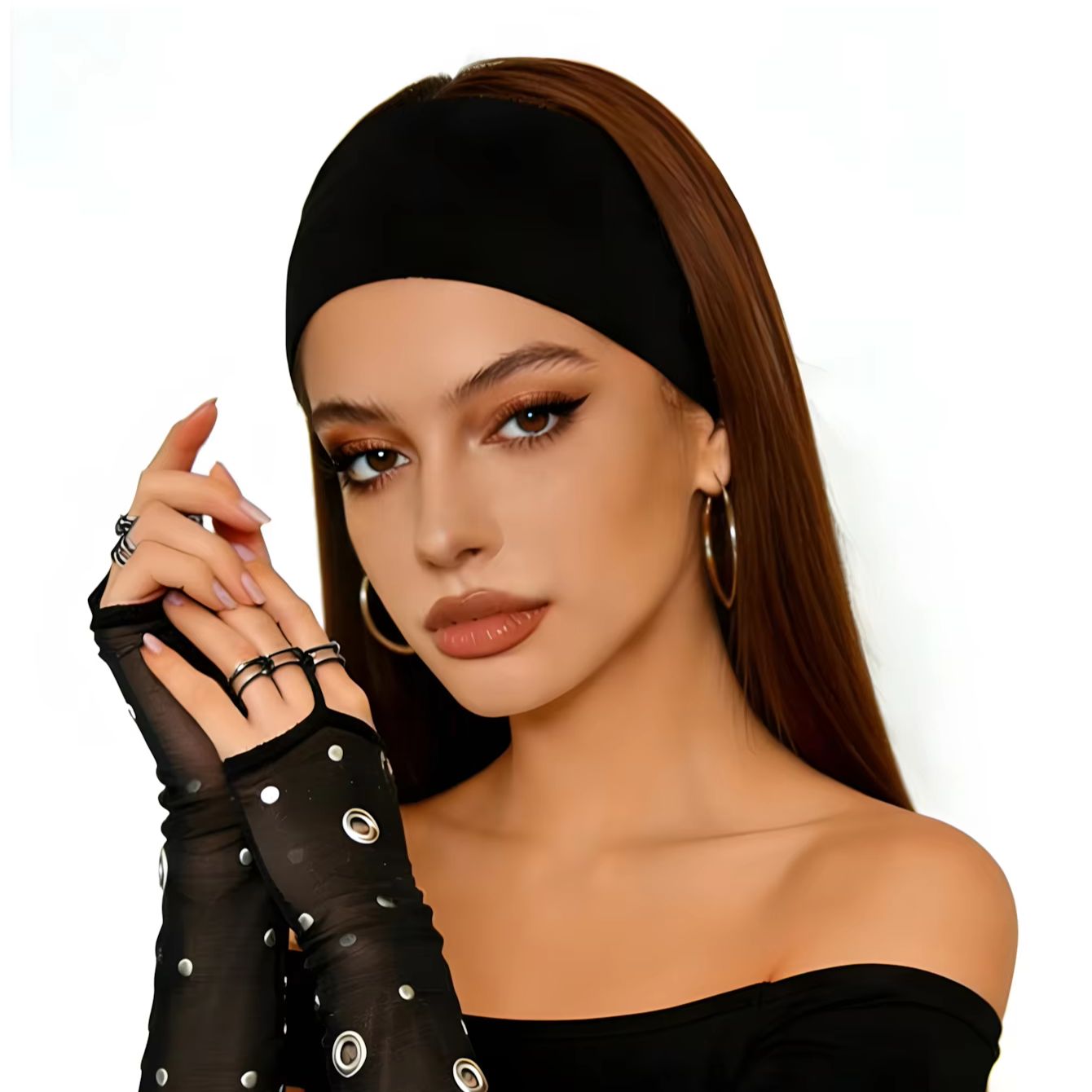 1pc Black and White Triangle H - Bandana Blank White บทวิจารณ์และราคา