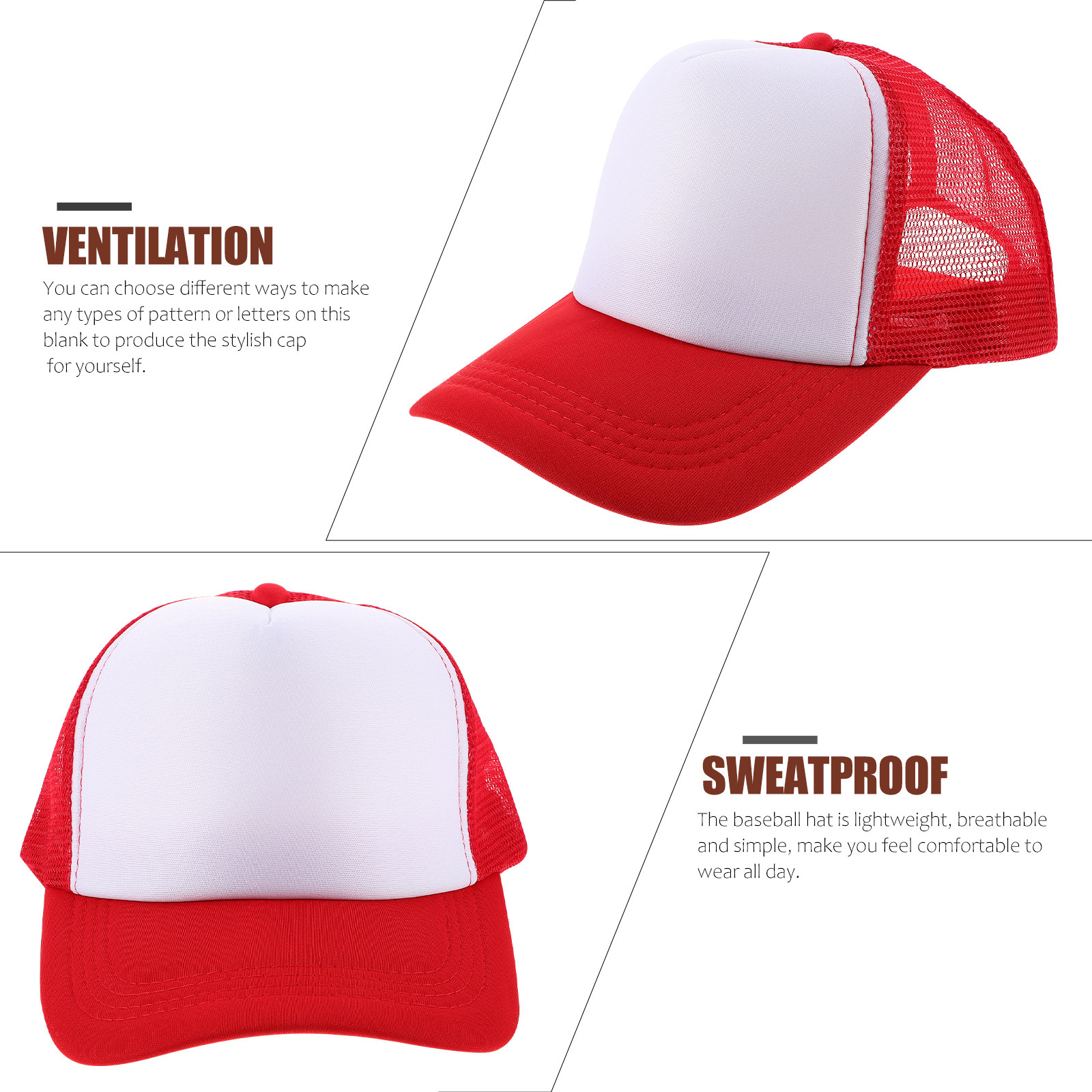5Pcs DIY Blank Baseball Caps S - Hat Sublimation Blank บทวิจารณ์และราคา