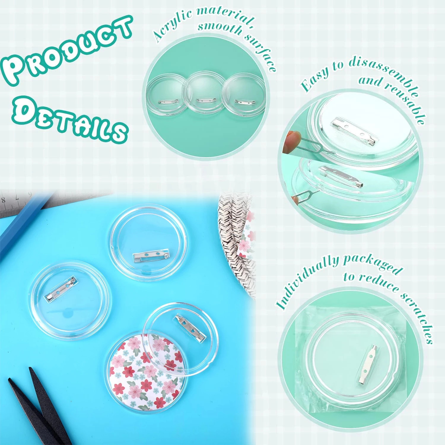 5-20PCS Buttons Blanks with Pi - Button Badge Blank บทวิจารณ์และราคา