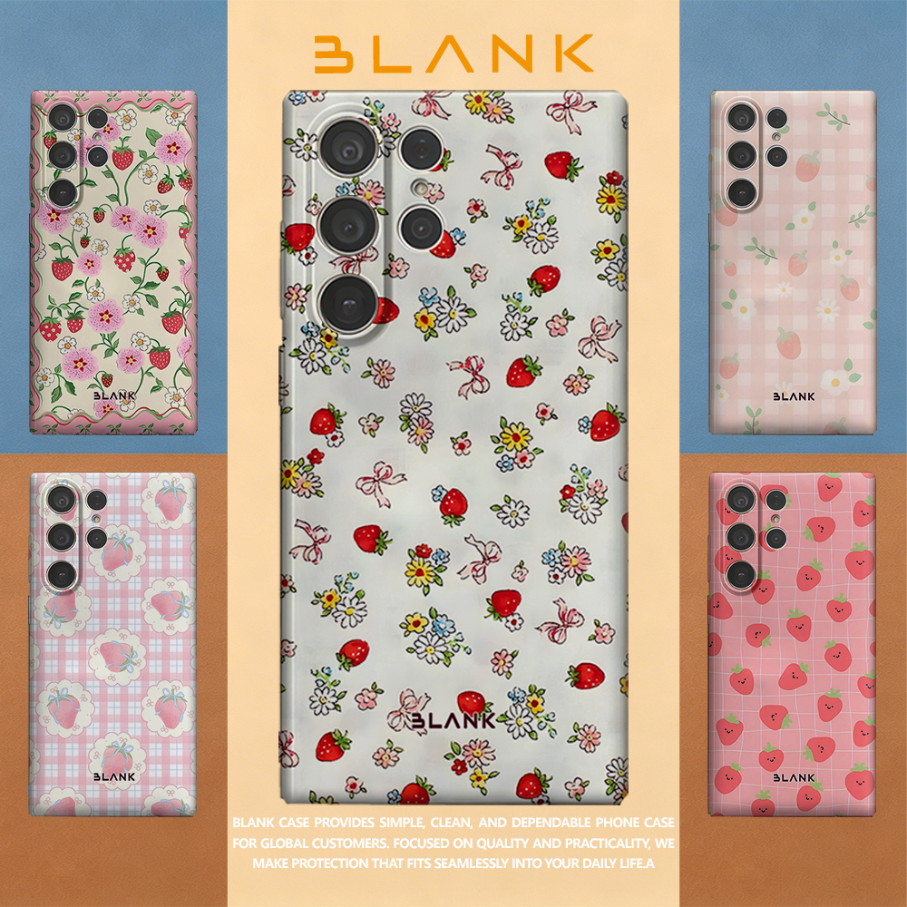 Strawberry Floral Bow Print Fo - Phone Case Blank Print บทวิจารณ์และราคา
