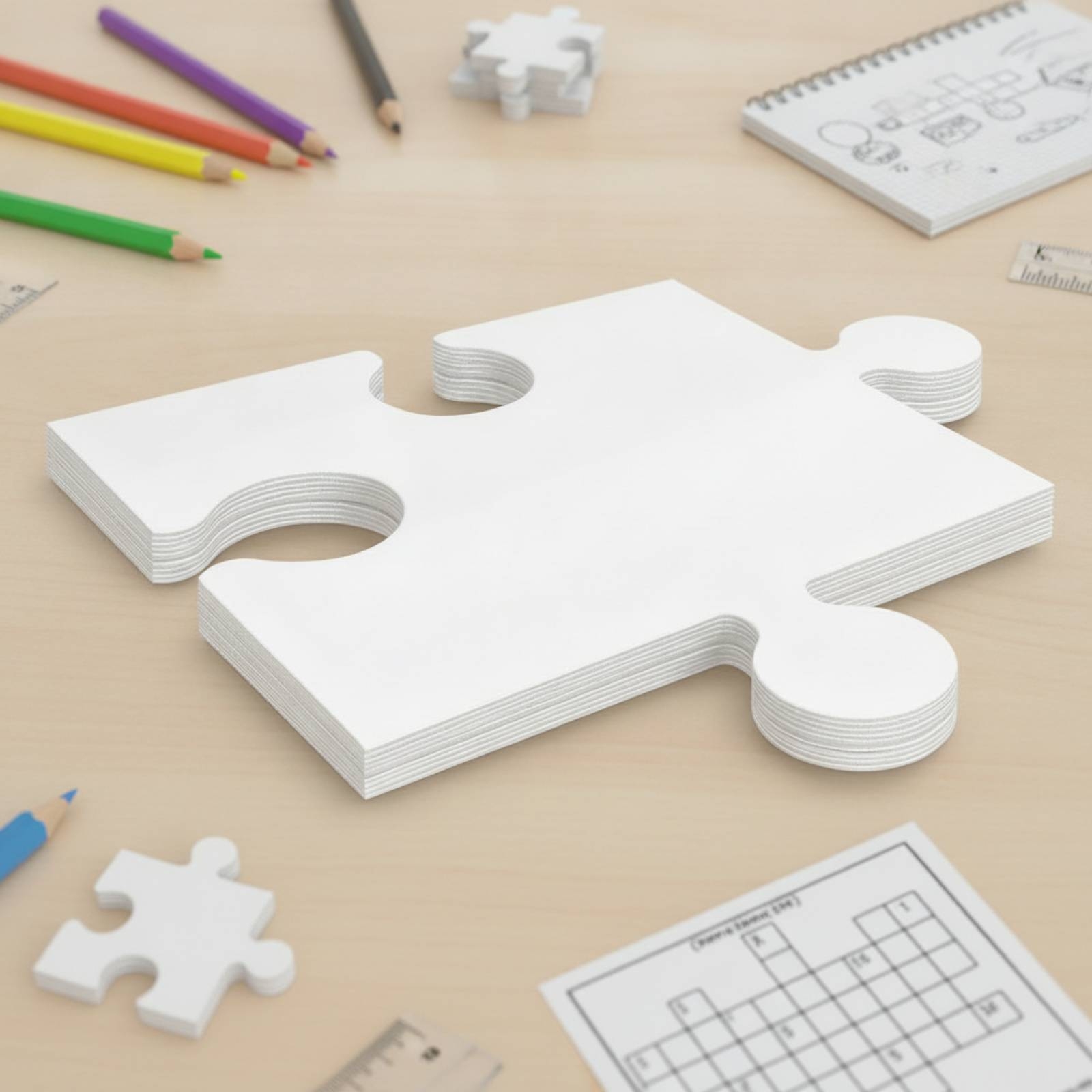 24 Pieces Blank Cardboard Puzz - Puzzle Blank White บทวิจารณ์และราคา