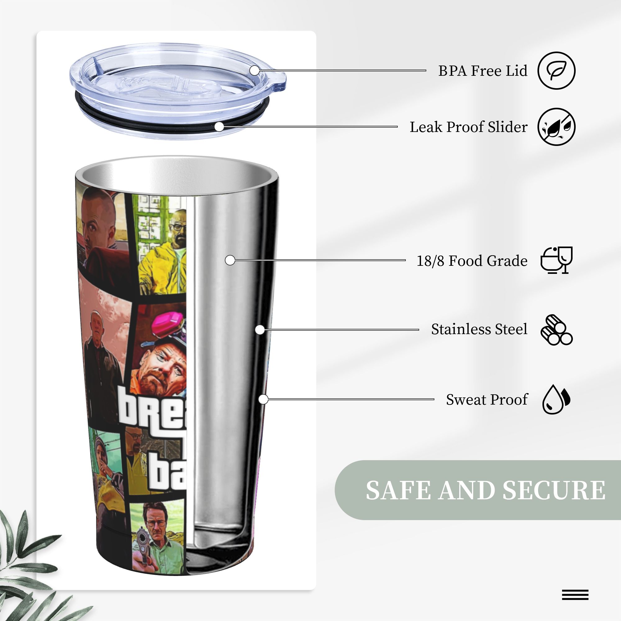 Breaking Bad Walter White Post - Tumbler 20Oz White บทวิจารณ์และราคา