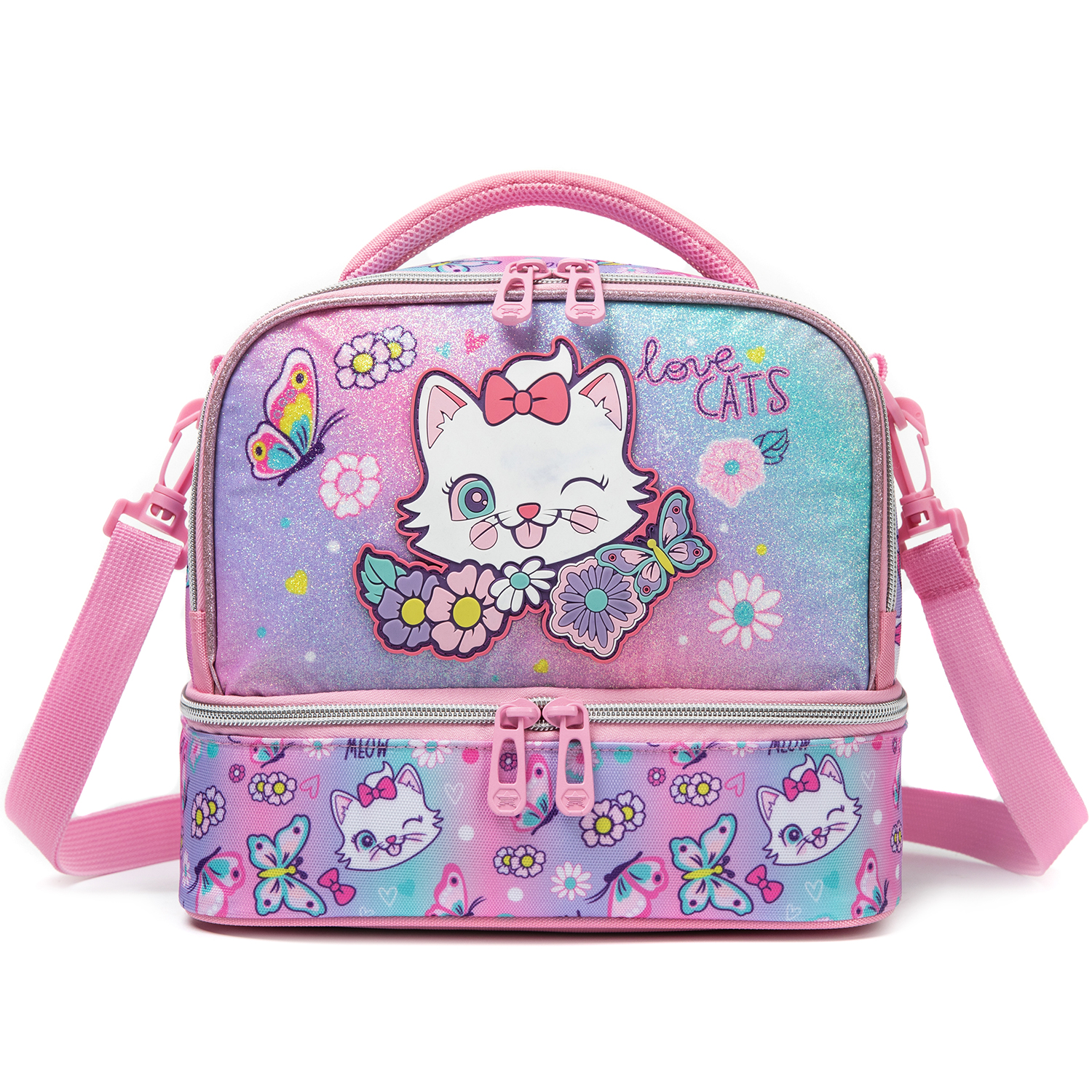 Cute Cat Print Glitter Double  - Tote Bag Sublimation บทวิจารณ์และราคา