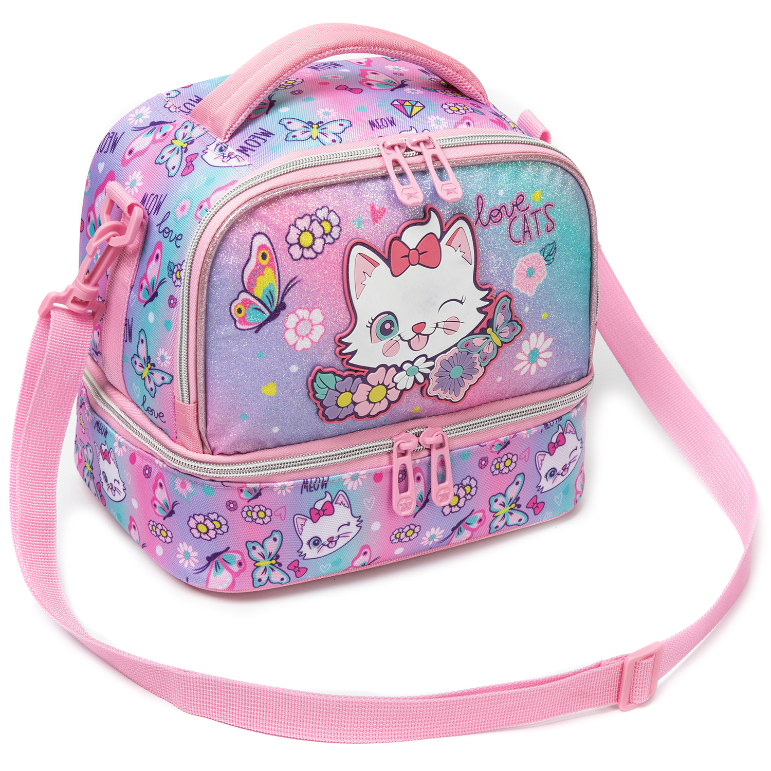 Cute Cat Print Glitter Double  - Tote Bag Sublimation บทวิจารณ์และราคา