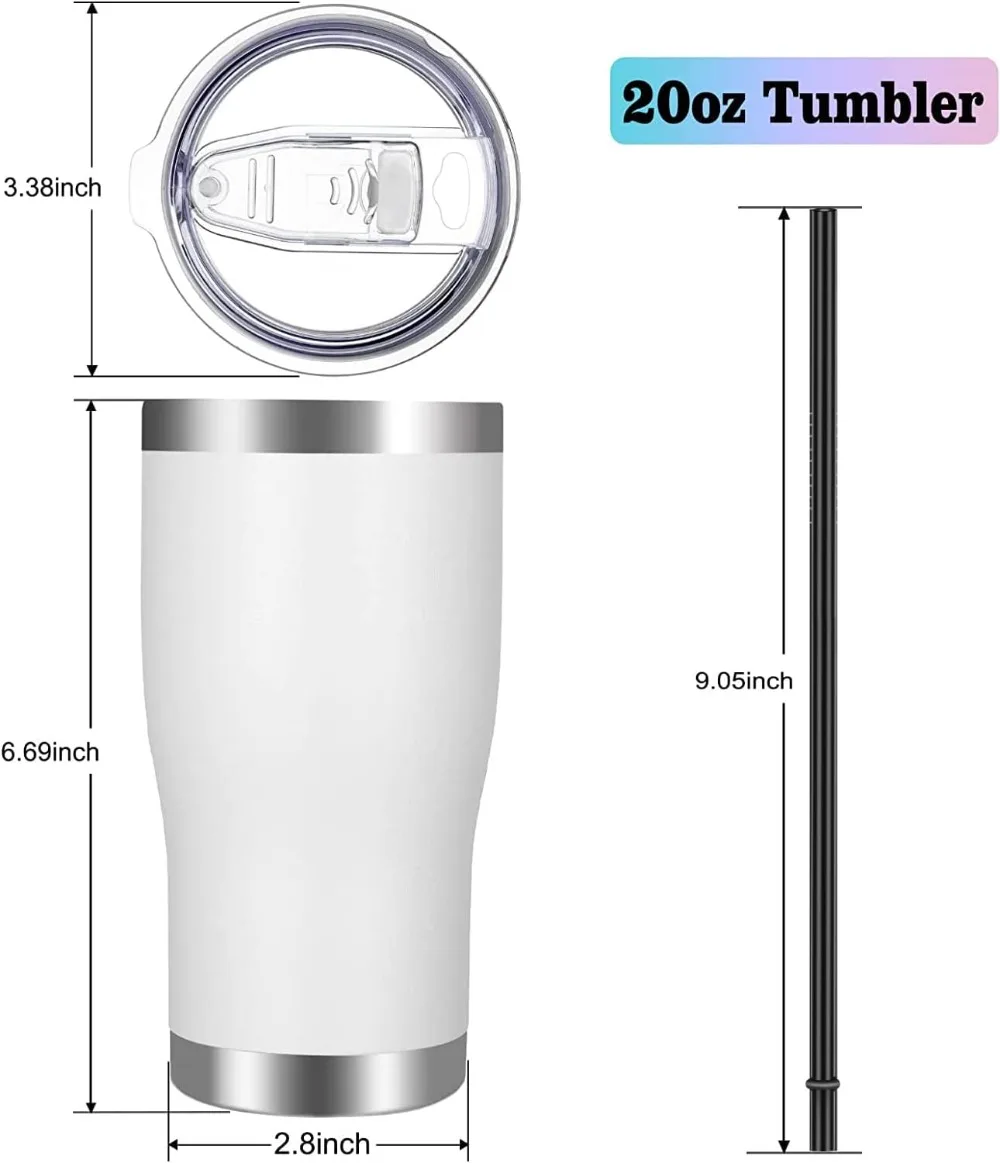 20oz Stainless Steel Tumbler w - Tumbler 20Oz White บทวิจารณ์และราคา