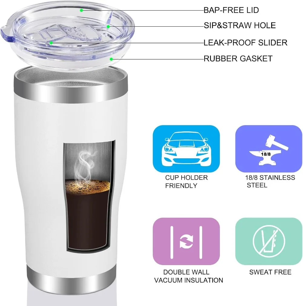 20oz Stainless Steel Tumbler w - Tumbler 20Oz White บทวิจารณ์และราคา