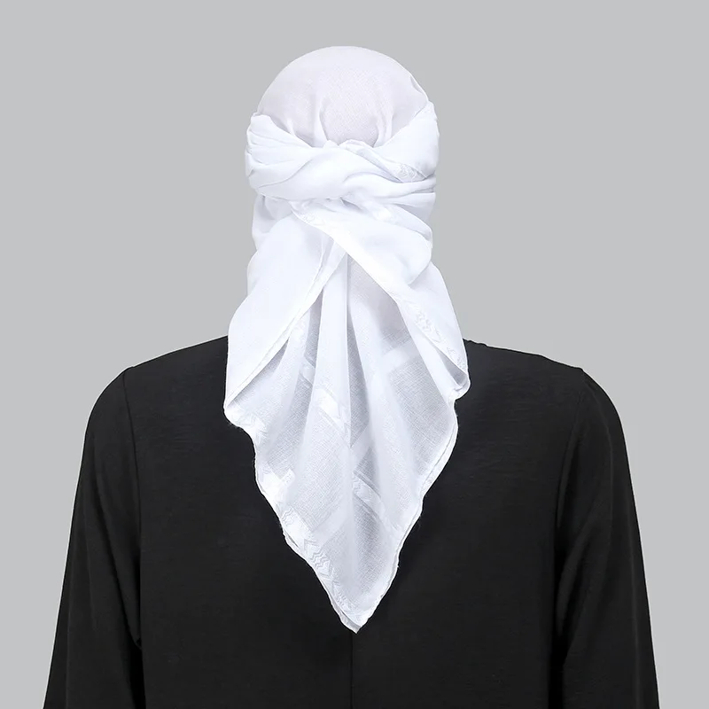 Islam White Square Scarf Men S - Bandana Blank White บทวิจารณ์และราคา