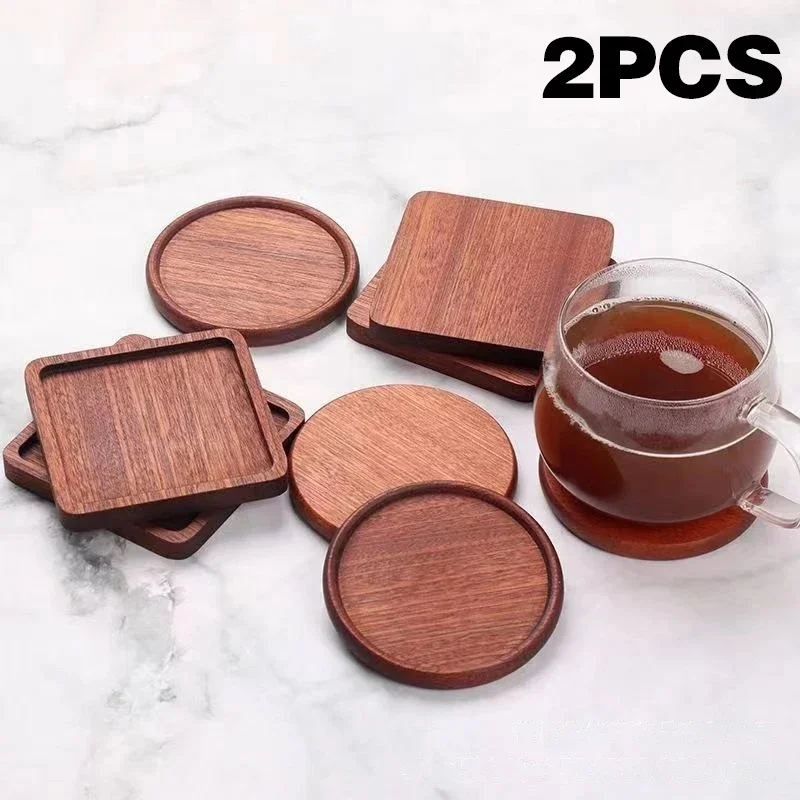 2PCS Wooden Coaster Tea Coffee - Door Mat Blank บทวิจารณ์และราคา