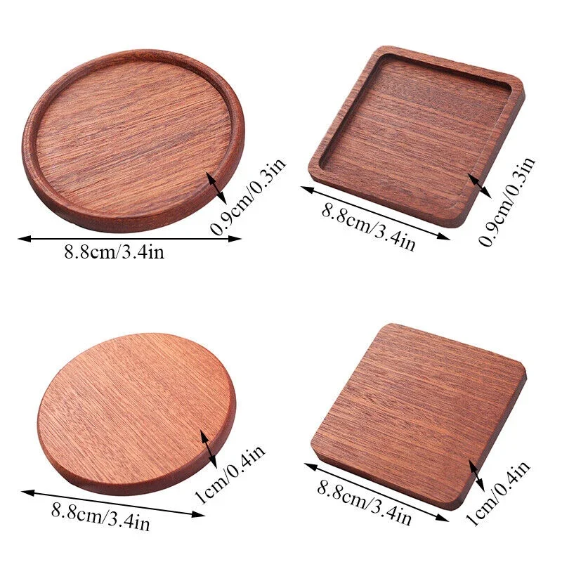 2PCS Wooden Coaster Tea Coffee - Door Mat Blank บทวิจารณ์และราคา
