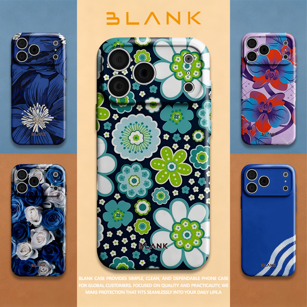 Blue and Green Floral Print Fo - Phone Case Blank Print บทวิจารณ์และราคา