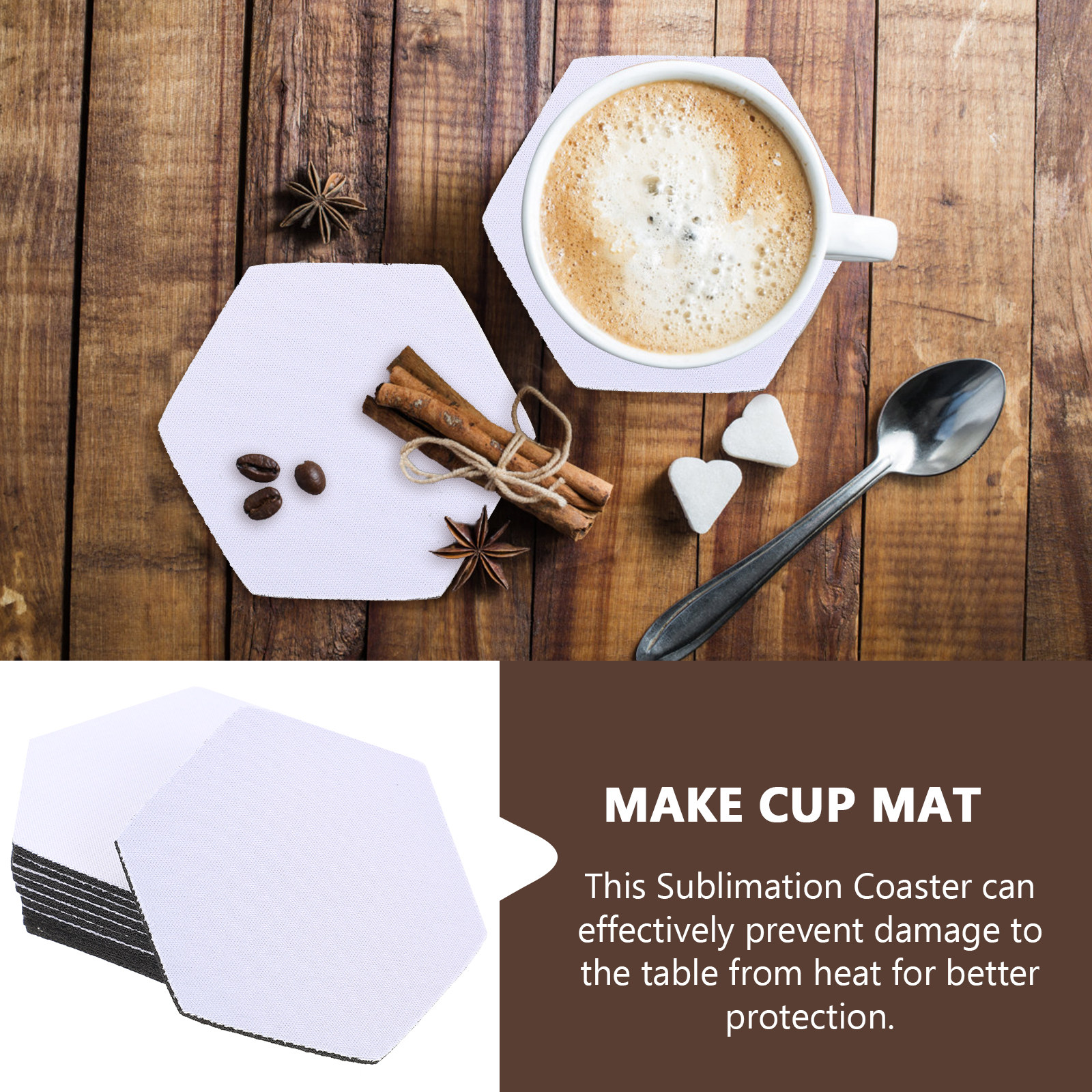 10Pcs Sublimation Blank Coaste - Coaster Sublimation Blank บทวิจารณ์และราคา
