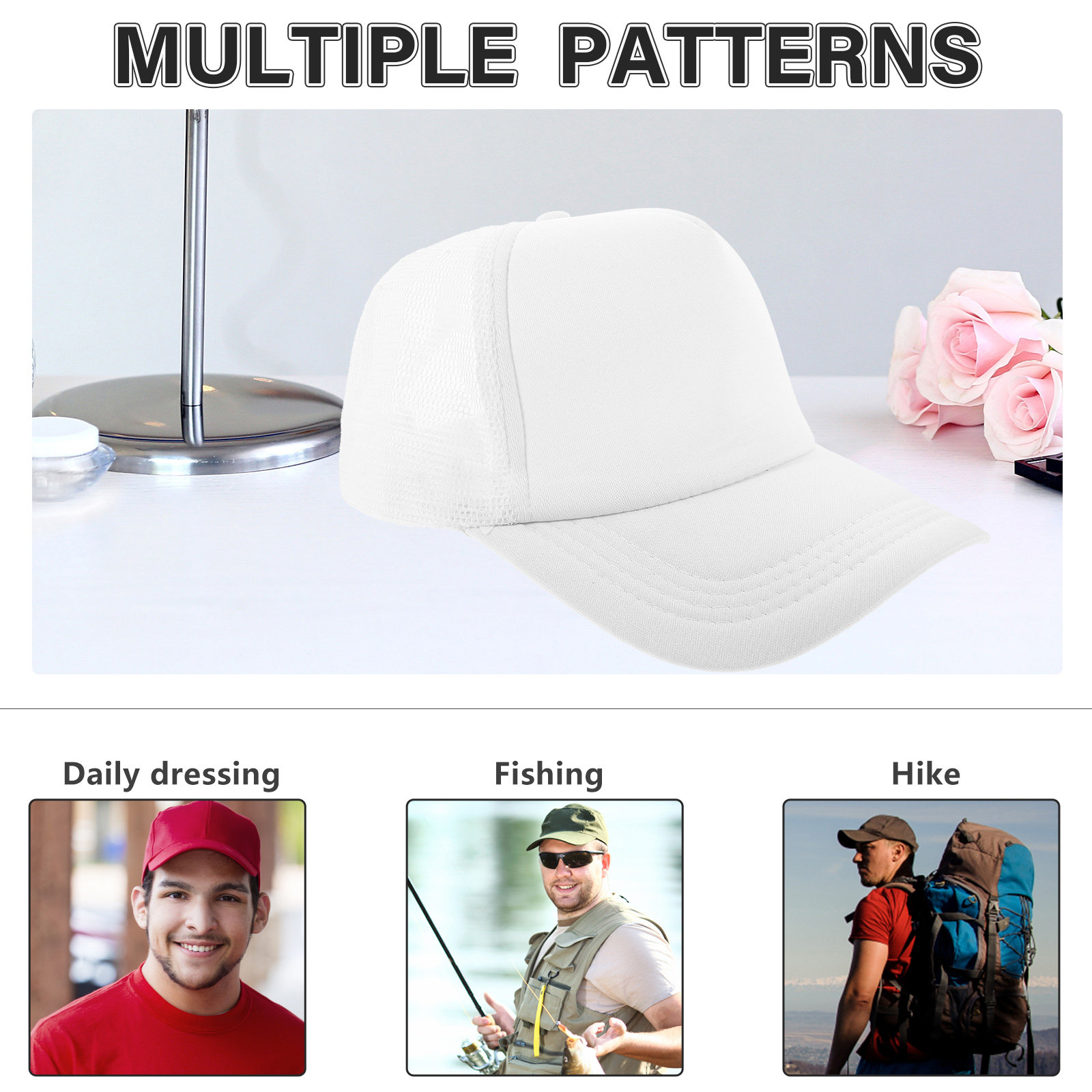 10Pcs Blank Baseball Hat Mesh  - Hat Sublimation Blank บทวิจารณ์และราคา
