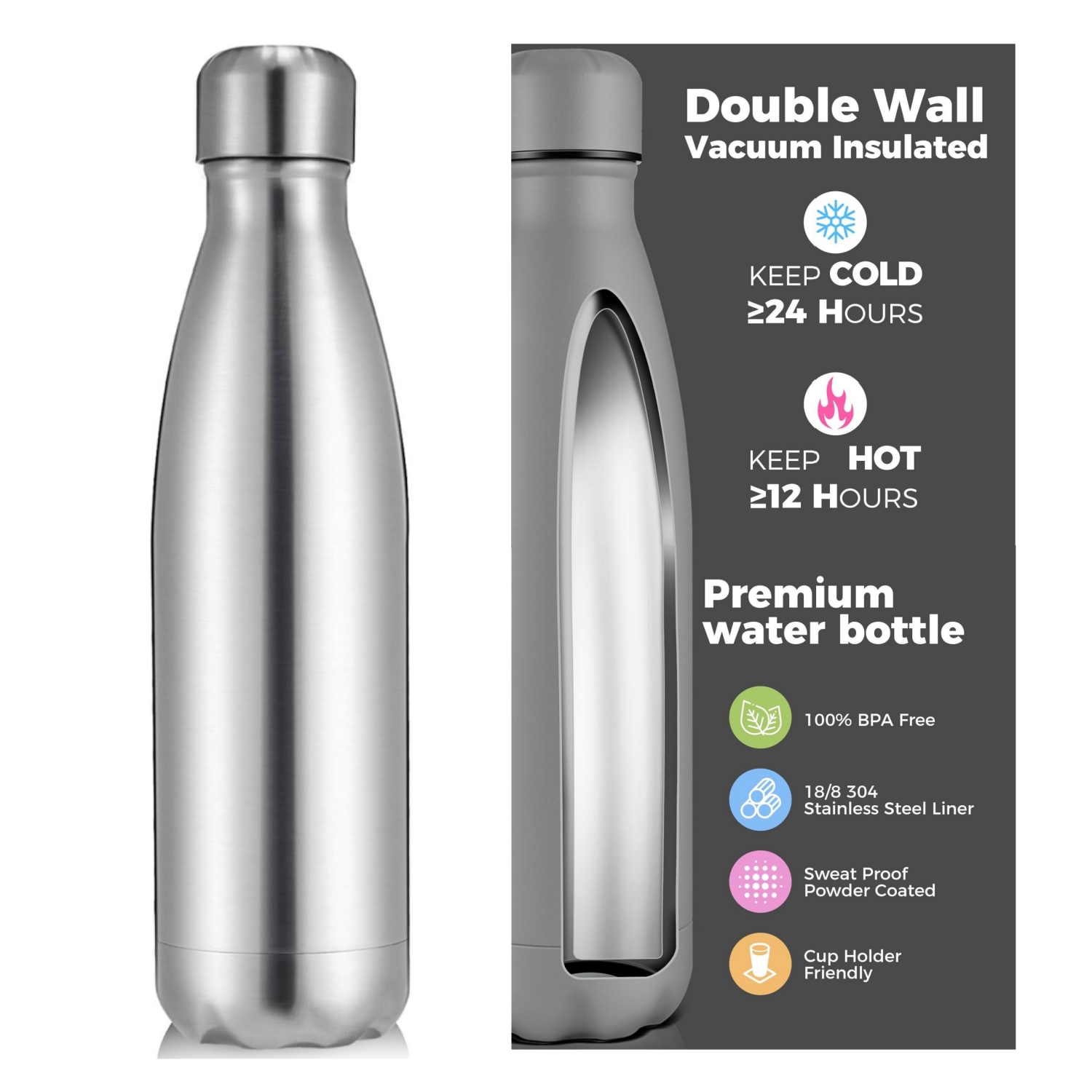 Outdoor Sport Double Wall Stai - Water Bottle Blank บทวิจารณ์และราคา
