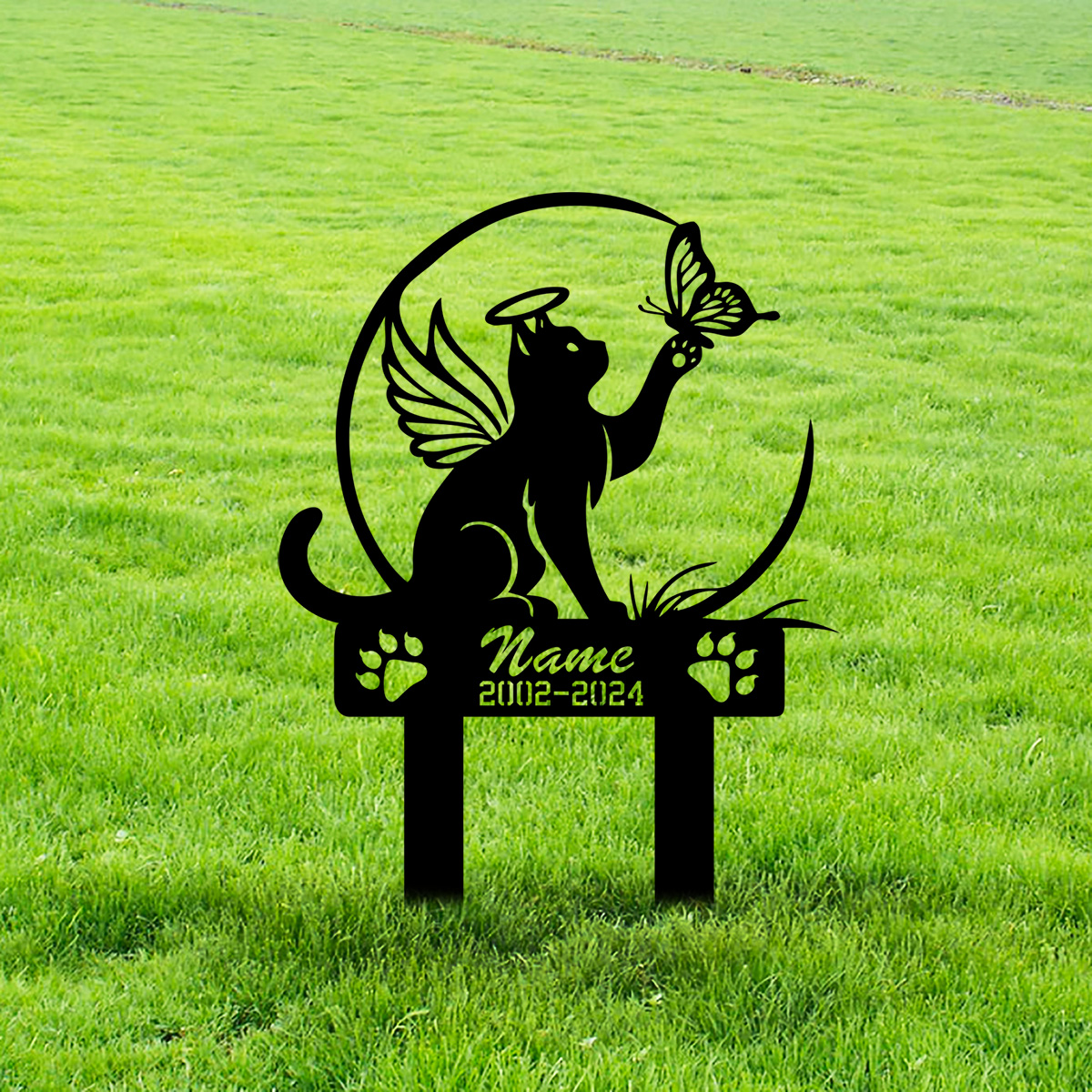 Cat Garden Stake - Metal Cat w - Yard Sign Blank บทวิจารณ์และราคา