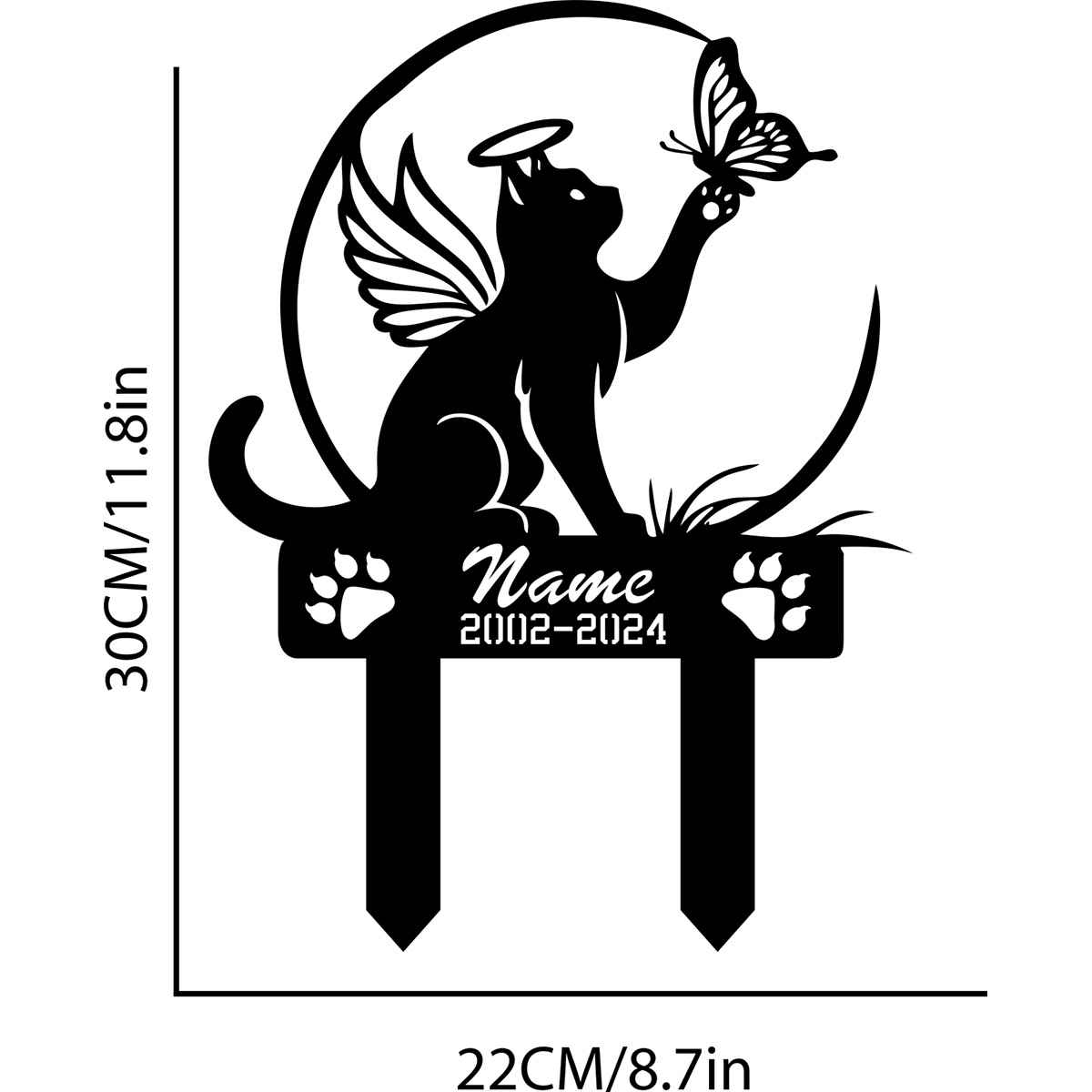 Cat Garden Stake - Metal Cat w - Yard Sign Blank บทวิจารณ์และราคา
