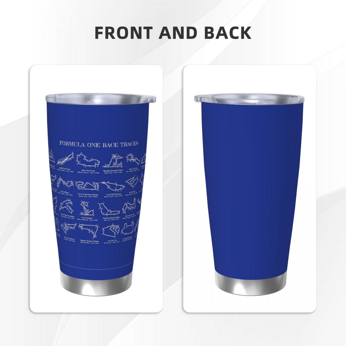F1 Race Tracks (White Stencil- - Tumbler 20Oz White บทวิจารณ์และราคา