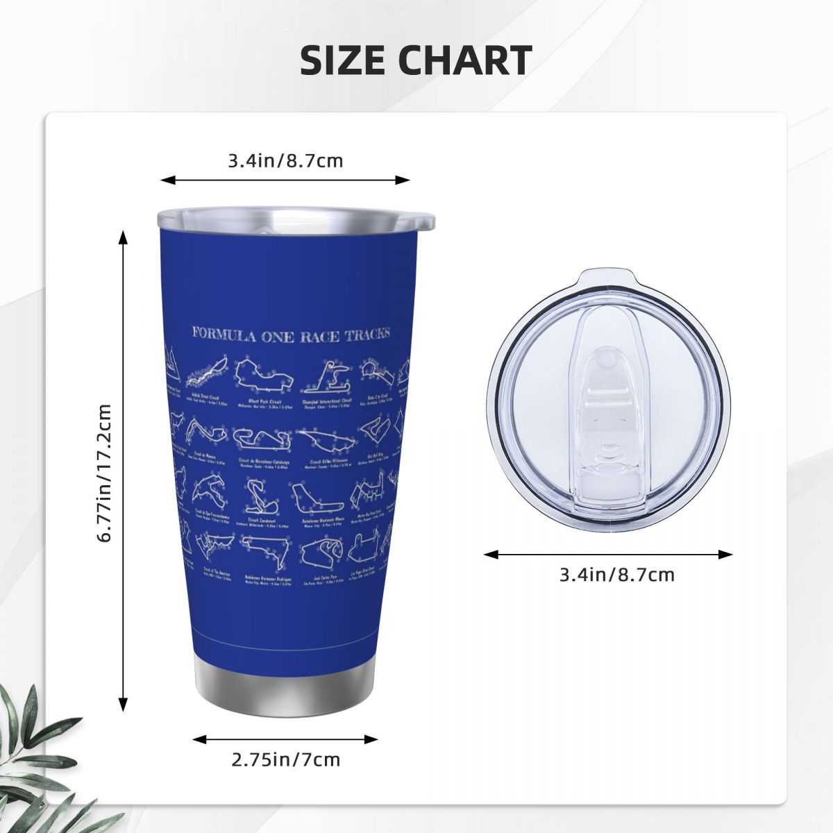 F1 Race Tracks (White Stencil- - Tumbler 20Oz White บทวิจารณ์และราคา