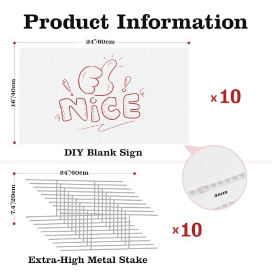 Blank Yard Signs with Stakes,  - Yard Sign Blank บทวิจารณ์และราคา